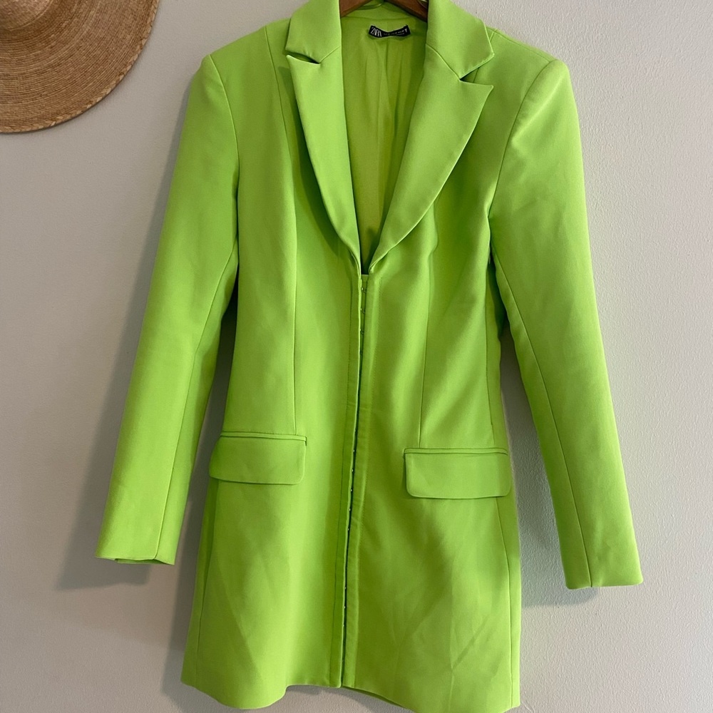 Green Zara blazer dress